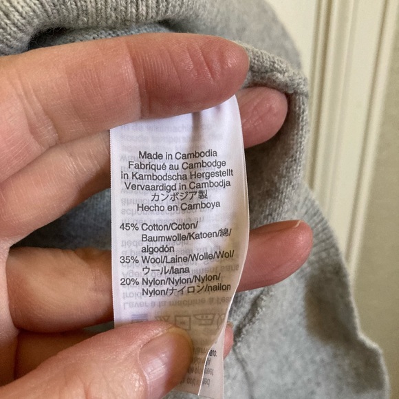 🌞J.Crew Gray Wool Blend Long Sleeve Scoop Neck Hi-low Sweater #P - Picture 3 of 7